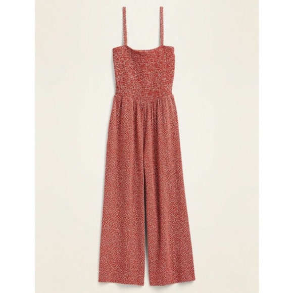 Old Navy Pants Jumpsuits Old Navy Smocked Jersey Cami Jumpsuit Polka Dot Poshmark